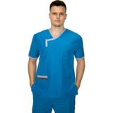 Pratik Tekstil Erkek Hemşire-Doktor Forma Takımı Turkuaz Özel Tasarım Terrycotton