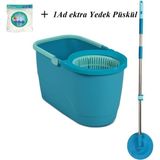 Pratik Temizlik Seti, Mikro Fiber Kovası ve Yedek Püsküllü Mop - Beyaz - Seçenek 1