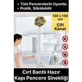 Pratik Tüm Cam Pencere Kapılara Uyumlu Çift Kanat Yırtılmaz Dayanıklı Kendinden Yapışkanlı Sineklik