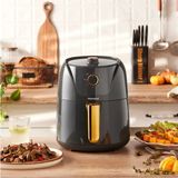 Pratik ve Çok Programlı 4,3l Airfryer, Antrasit Renkli, Hızlı ve Sağlıklı Pişirme - Altın - Gri