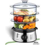 Pratik ve Sağlıklı Buharlı Pişirici, 800W, 8,4l, 60 Dakika Zamanlayıcı - Ahşap - Beyaz
