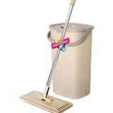 Pratik ve Şık 5 Bezli Temizlik Kova Seti, Yeni Nesil Spin Mop ile - Ahşap - Seçenek 1