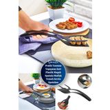 Pratik Yanmaz Yapışmaz Sert Plastik Maşalı Spatula Mutfak Yemek Servis Spatulası