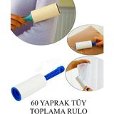 Pratik Yapışkanlı Rulo Kıl Tüy Toz Toplama Rulosu 60 Yaprak