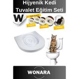 Pratik Yavru Yetişkinler Klozet Alıştırma Kapaklı Kum Kabı Hijyenik Kedi Tuvalet Eğitim Seti