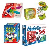 Pratik Zeka Eğitici Zeka ve Dikkat Oyunları Seti Halli Galli Dobble Hedef 5 Çocuklar ve Aileler İçin Kutu Oyunları