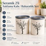 PratikBir 2'li Seramik Saklama Kabı / Baharatlık Seti - 2 Adet
