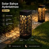 PratikBir Dekoratif Solar Güneş Enerjili Bahçe Aydınlatması Yürüyüş Yolu Seti (6 Adet)