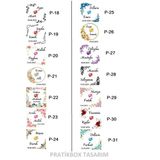 Pratikbox Düğün/Nişan/Hediyesi /Kişiye Özel 3,80X3,80Cm /Parlak Kuşe Yapışkanlı Stikers/Etiket/Kare /70 Adet