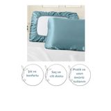 PratikDikisco Gök Mavisi Saten Yastık Kılıfı 50x70 cm 1 Adet