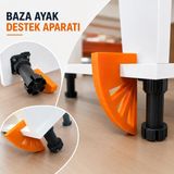 Pratikmen Baza Ayak Destek Aparatı | Mobilya Köşe Desteği, Kolay Takılır, Sağlam Plastik, Kayma Önleyici, Baza ile Uyumlu
