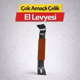 Pratikmen Çok Amaçlı Çelik El Levyesi, | İnşaat ve Marangozluk, Çift Uçlu Tasarım, Kaymaz Deri Grip, Dayanıklı Çelik Gövde, Çivi Sökme Aparatı