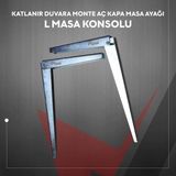 Pratikmen Katlanır Duvara Monte Aç Kapa Masa Ayağı L Masa konsolu 30 cm