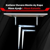 Pratikmen Katlanır Duvara Monte Aç Kapa Masa Ayağı L Masa konsolu 40 cm