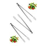 pratikoutdoor 3 Adet Paslanmaz Çelikten (Krom) Et Mangal Izgara Maşası, Barbekü Et Maşası 34cm