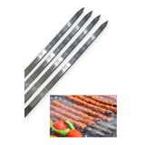 pratikoutdoor 4 Adet Paslanmaz Çelikten (Krom) 3mm Adana Kebab Şiş, Barbekü Kebab Şiş, Mangal Şiş, 2.5cmx60cm