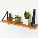 pratikoutdoor Duvar Rafı, Dekoratif Duvar Rafı, Masif Kayın Modern Duvar Rafı - 80 cm
