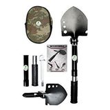 Pratikoutdoor Kamp Küreği, Katlanır Multi Çelik Kürek, Çekiç, Çapa, Multitools Katlanır Kürek Siyah