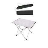 Pratikoutdoor Katlanabilir Alüminyum Kamp Ve Piknik Masası, Çantalı Gümüş, Geniş Model, 66 X 47 X 51 Cm