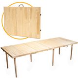 pratikoutdoor Katlanır Kamp, Piknik ve Bahçe Masası 75x180 cm - Ham Naturel Renk
