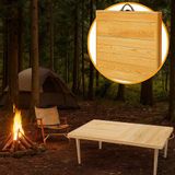 pratikoutdoor Katlanır Kamp, ve Bahçe Masası 50x100 cm - Ham Naturel Renk