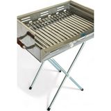 Pratikoutdoor Paslanmaz Çelikten Katlanır Ayaklı ve 3 Kademeli Mangal - 50x30x70cm Çantalı