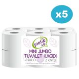 Pratiksoft 60 Rulo 5 Koli Mini Jumbo Tuvalet Kağıdı
