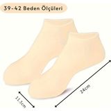 Pratikyus Silikon Nemlendirici Çorap – Çatlak ve Kuru Topuklar Için Bakım Çorabı, Yumuşatıcı Ayak Çorabı - 39 - 42 - Ten Rengi