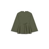 praye Volanlı Tencel Bluz Haki