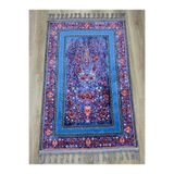PrayerRug Dokuma Taban Örgü Püsküleri ve İpek Kadar Yumuşak Yüzeyiyle Bambu seccade namazlık 80x125 cm