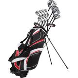 Precise S7 Uzun Erkek (6'1" ila 6'4") Sağ El Komple Golf Kulübü Seti, 460cc Sürücü, 3 Ahşap, 5 Ahşap, 24* Hibrit, 5-9 PW Ütüler, Kum Takozu, Atıcı, Deluxe Stand Çantası ve 4 Başörtüsü, Siyah/Kırmızı