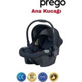 Prego Ana Kucağı Puseti Taşıma Oto Koltuğu 0-10 kg Kumaş Malzeme ile 3 Noktalı Emniyet Kemeri - Siyah