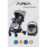 Prego Aria Tek Elle Katlanır Kabin Boy Travel Sistem Bebek Arabası gri