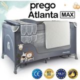 Prego Atlanta Max Alt Açma Üniteli Oyun Parkı 70 x 120 cm + Yataklı - Gri