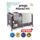 Prego Atlanta Max Alt Açma Üniteli Park Yatak Oyun Parkı Beşik 70*120 Cm Yatak Hediyeli