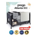 Prego Atlanta Max Alt Açma Üniteli Park Yatak Oyun Parkı Beşik 70*120 Cm Yatak