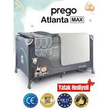 Prego Atlanta Max Oyun Parkı 70X120 Gri + Yatak Hediyeli