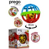 Prego Çıngıraklı Yumuşak Renkli Rubber Fitness Bebek Topu 35 cm