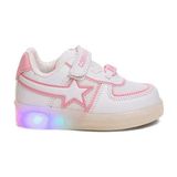 Prego (Conpax) 102-01 Anora Termo Kaymaz Taban Ortapedik Cırtlı Çocuk Spor Ayakkabı Beyaz Pembe - Beyaz - Pembe
