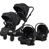Prego İbiza Plus İkiz Bebek Arabası Travel Sistem 2223 Katlanabilir 20 kg Taşıma Kapasitesi - Siyah