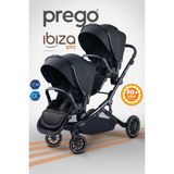 Prego Ibiza Pro Ikiz Bebek Arabası Uv Tenteli -Yağmurluk-Ayak Örtüsü- Yeni Seri