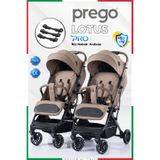 Prego Lotus Pro Kabin Boy Ayrılıp Birleşebilen İkiz Kahverengi Bebek Arabası