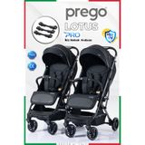Prego Lotus Pro Kabin Boy Ayrılıp Birleşebilen İkiz Siyah Bebek Arabası