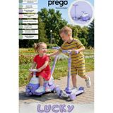 Prego Lucky İlk Arabam Ve Scooter 2'Si 1 Arada - Eğitici Bebek Yürüme Arkadaşı Mor Mor