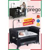 Prego Next To Me 10in1 Anne Yanı Park Yatak Oyun Parkı Sallanır Beşik Yana Açılır 70x120 Cm + Yatak Hediye gri