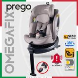 Prego Omegafix Alarmlı 360 Derece Dönebilen -0-36 kg -I-Size Belgeli - Destek Ayaklı Oto Koltuğu - Bej