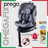 Prego Omegafix Alarmlı 360 Derece Dönebilen I-Size 0-36 kg Oto Koltuğu gri