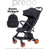 Prego Quark Karbon Fiber Kasa Hafif Kabin Boy Bebek Arabası + Çanta Hediyeli Turuncu Tek Ebat