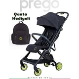 Prego Quark Karbon Fiber Kasa Hafif Kabin Boy Bebek Arabası + Çanta Hediyeli Yeşil Tek Ebat