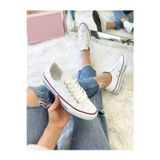 Prego Siyah&Beyaz Çocuk Kısa Converse Tarzı Spor Ayakkabı BEYAZ